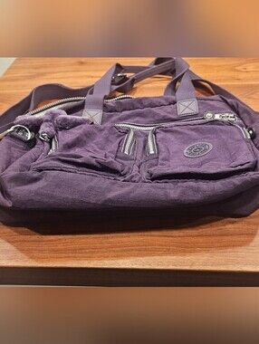 Kipling Purple Canvas Tote